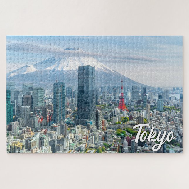 Sunset Over Tokyo, Japan Jigsaw Puzzle (Horizontal)