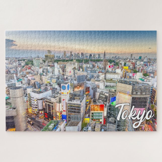 Sunset Over Tokyo, Japan Jigsaw Puzzle (Horizontal)