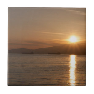 Sunset over Vancouver Bay - Canada Ceramic Tile