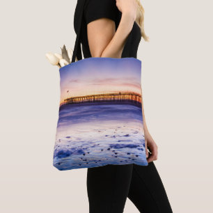Sunset Over Ventura Pier And Beach Tote Bag