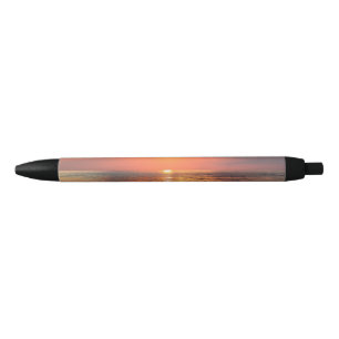 sunset over water black ink pen