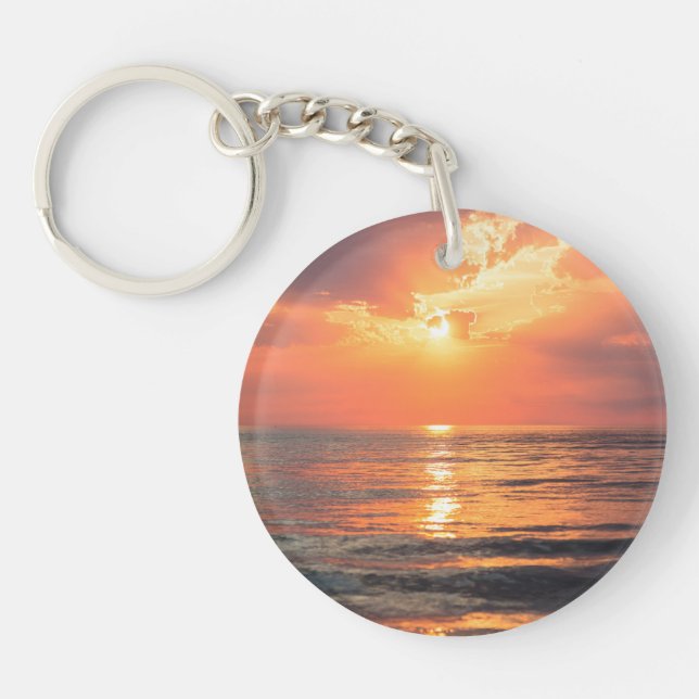 sunset over water key ring (Front)