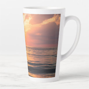 sunset over water latte mug