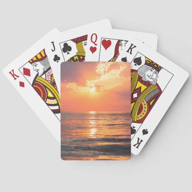 sunset over water playing cards (Back)