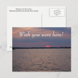 Sunset Over Water Postcard