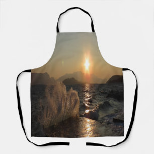 Sunset Over Waves in Croatia Coastline Apron