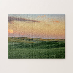 Sunset over Wheat Fields Washington State Jigsaw Puzzle