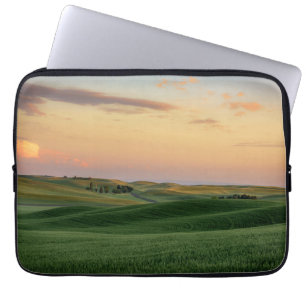 Sunset over Wheat Fields Washington State Laptop Sleeve