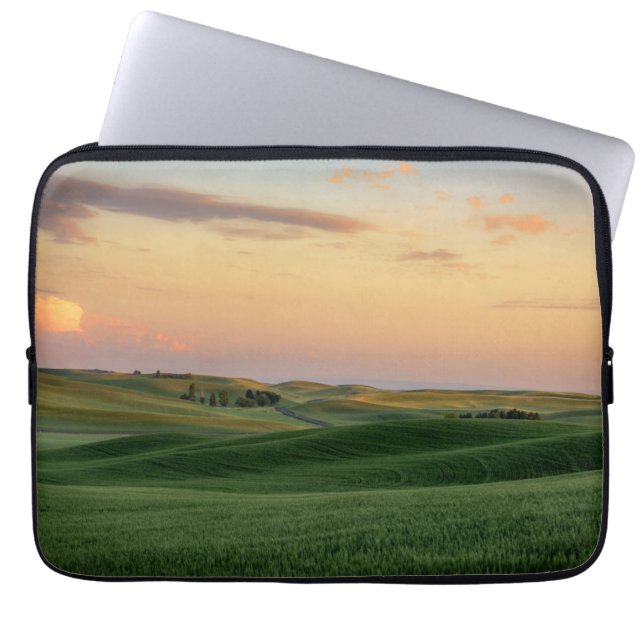 Sunset over Wheat Fields | Washington State Laptop Sleeve (Front)
