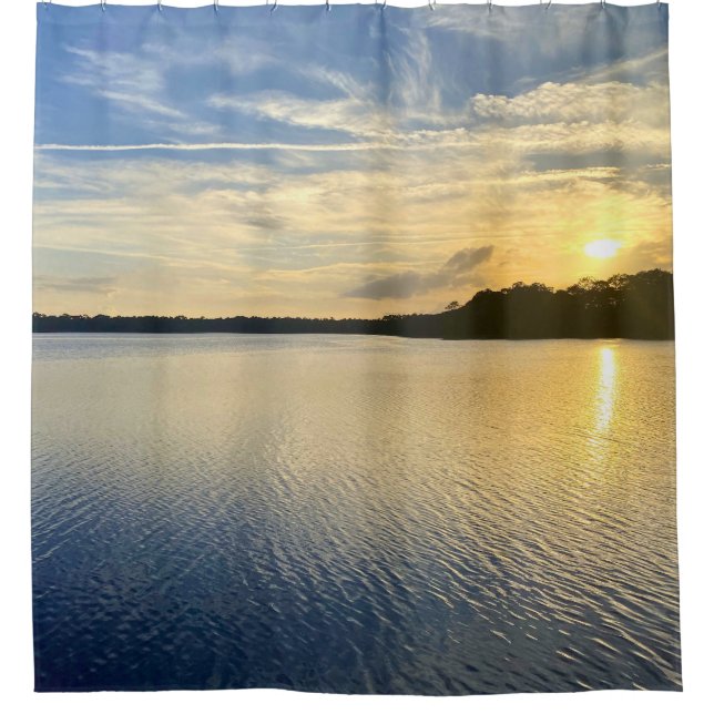 Sunset Over Wildcat Lake Shower Curtain (Front)