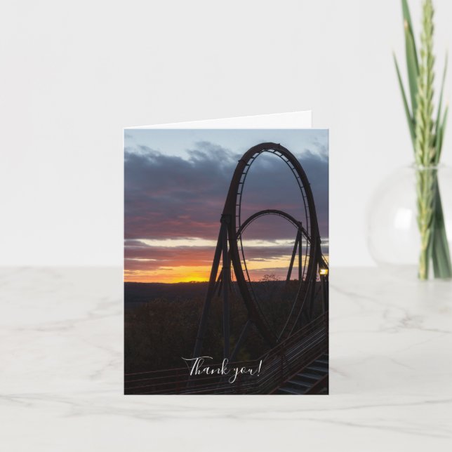 Sunset Over Wildfire Thank You Card (Front)