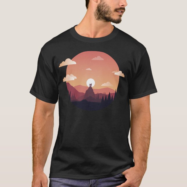 Sunset Pagoda Active T-Shirt (Front)