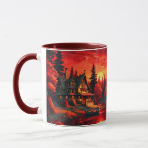Sunset Painting with Cottage and Lake-66633 Mug