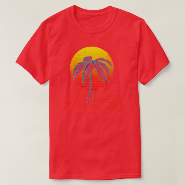 Sunset Palm Grid 2 T-Shirt (Design Front)