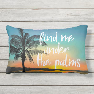 Sunset Palm Hawaiian Tropical Sentiments Lumbar Cushion