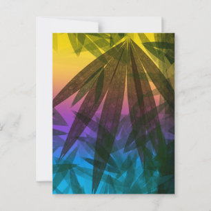 Sunset Palm leaves Postcard