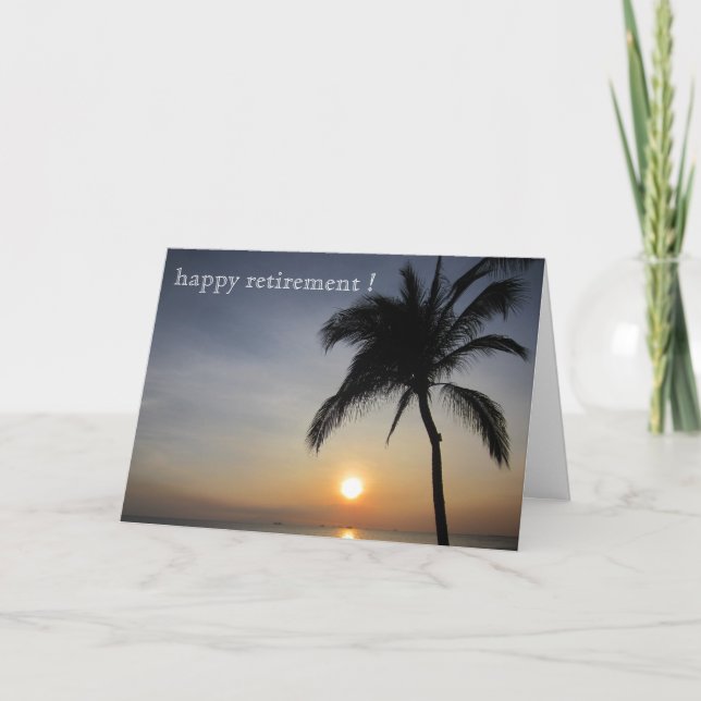 sunset palm retirement card (Front)
