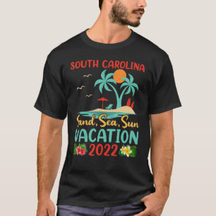 Sunset Palm Tree Beach Vacation 2022 South Carolin T-Shirt