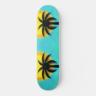 SUNSET PALM TREE BLUE SKATEBOARD