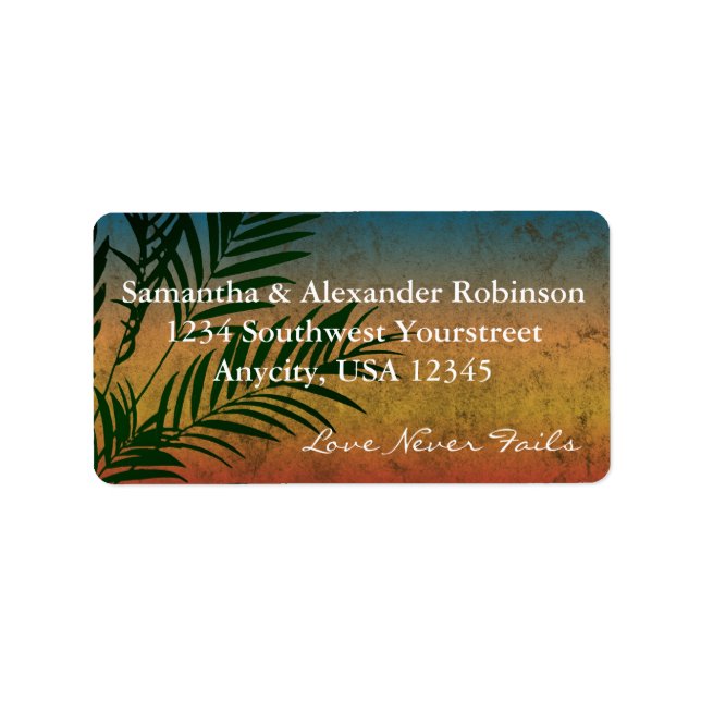 Sunset Palm Tree Branch Address Labels (Front)