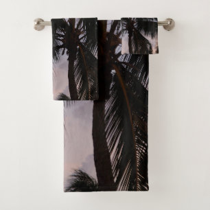 Sunset Palm Tree Dream #1 #wall #art Bath Towel Set