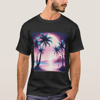 Sunset Palm Trees Aesthetic T-Shirt