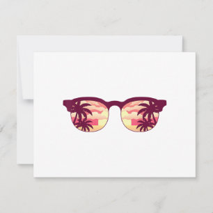Sunset Palm Trees Beach Summer Vacation Tropical S Invitation