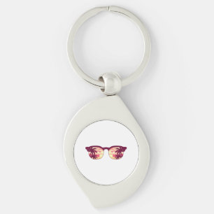 Sunset Palm Trees Beach Summer Vacation Tropical S Key Ring