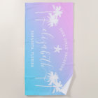 Sunset Palm Trees Girls Vacation Custom Name