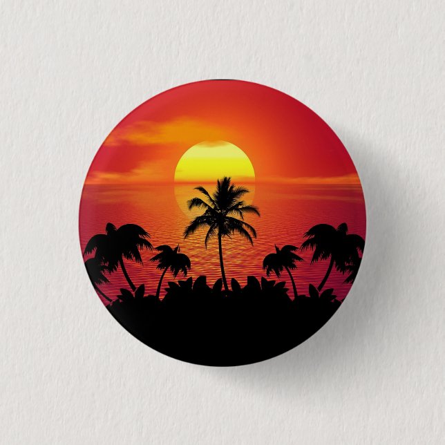 Sunset Palm Trees Silhouette-16514 3 Cm Round Badge (Front)