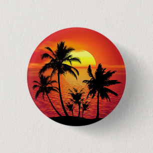 Sunset Palm Trees Silhouette-16514 3 Cm Round Badge
