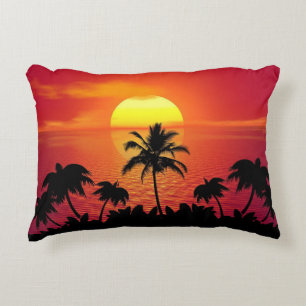 Sunset Palm Trees Silhouette-16515 Decorative Cushion