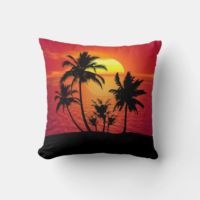 Sunset Palm Trees Silhouette Design-65143 Cushion (Front)