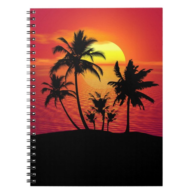 Sunset Palm Trees Silhouette Design-65143 Notebook (Front)