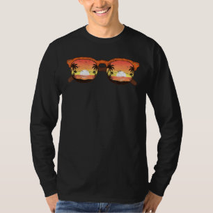 Sunset Palm Trees Summer Vibes Beach Tropical Sung T-Shirt