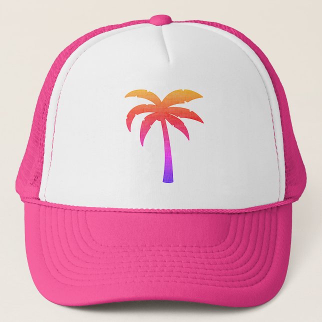 Sunset Palm  Trucker Hat (Front)