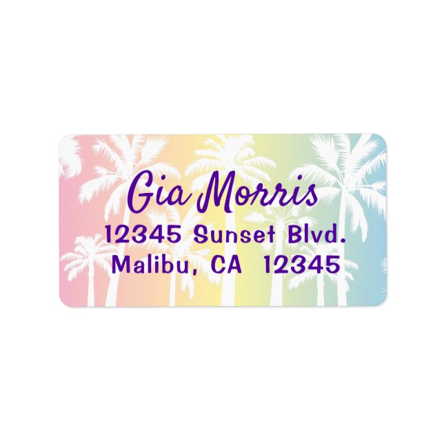 Sunset palms address label (Front)