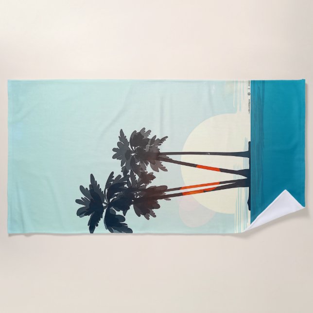 Sunset Palms Beach Towel (Front)