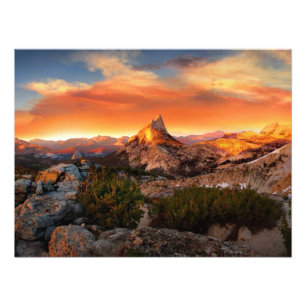 Sunset Panorama from Tressider Peak - Yosemite Photo Print