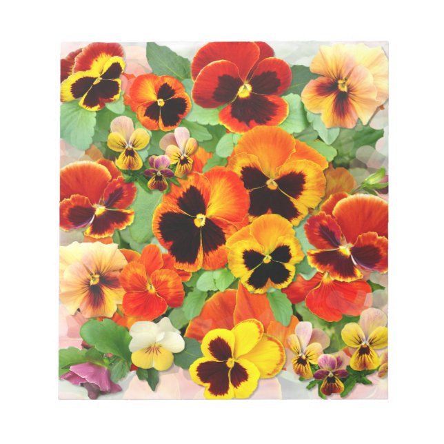 Sunset Pansies Notepad (Front)
