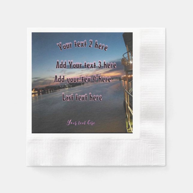 Sunset paper party napkin (Front)