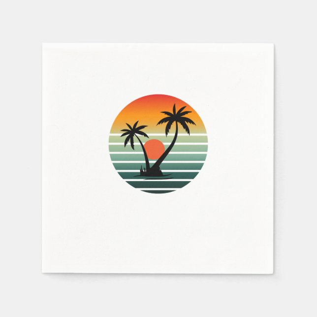 Sunset Paradise - Tropical Beach Vibes Napkin (Front)