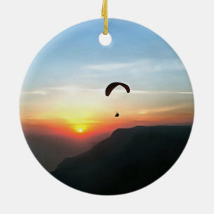 Sunset Paraglide Ceramic Tree Decoration