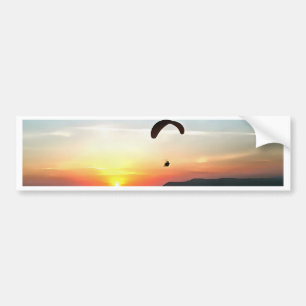 Sunset Paraglide Wanderlust Extreme Sports Art Bumper Sticker