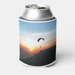 Sunset Paraglide Wanderlust Extreme Sports Art Can Cooler