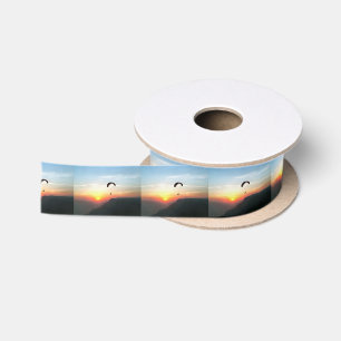 Sunset Paraglide Wanderlust Extreme Sports Art Satin Ribbon