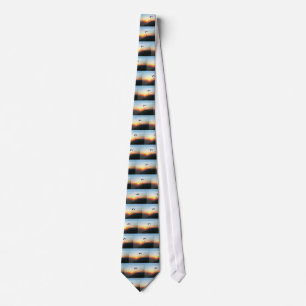 Sunset Paraglide Wanderlust Extreme Sports Art Tie