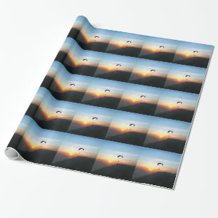 Sunset Paraglide Wanderlust Extreme Sports Art Wrapping Paper