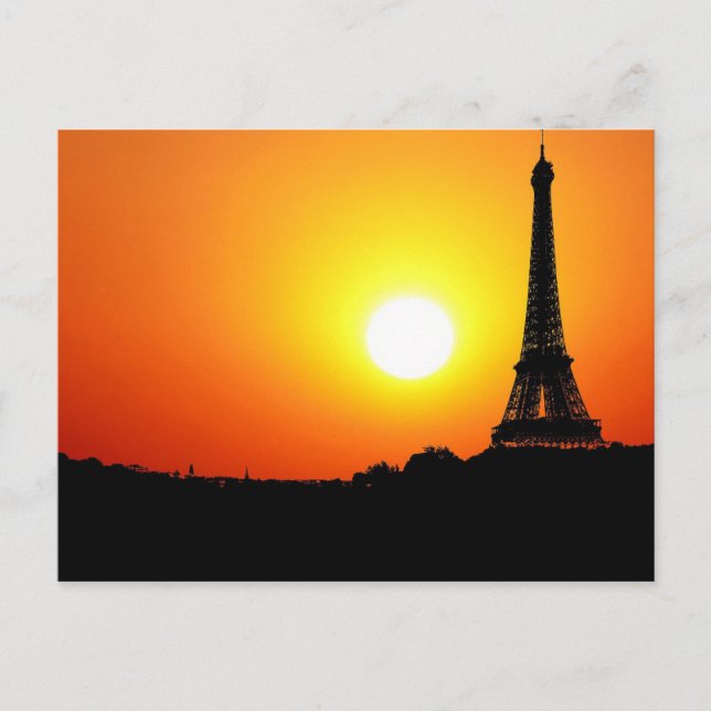 Sunset Paris Eifel Tower Postcard (Front)
