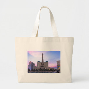 Sunset Paris Las Vegas Tour Eiffel Fake Large Tote Bag